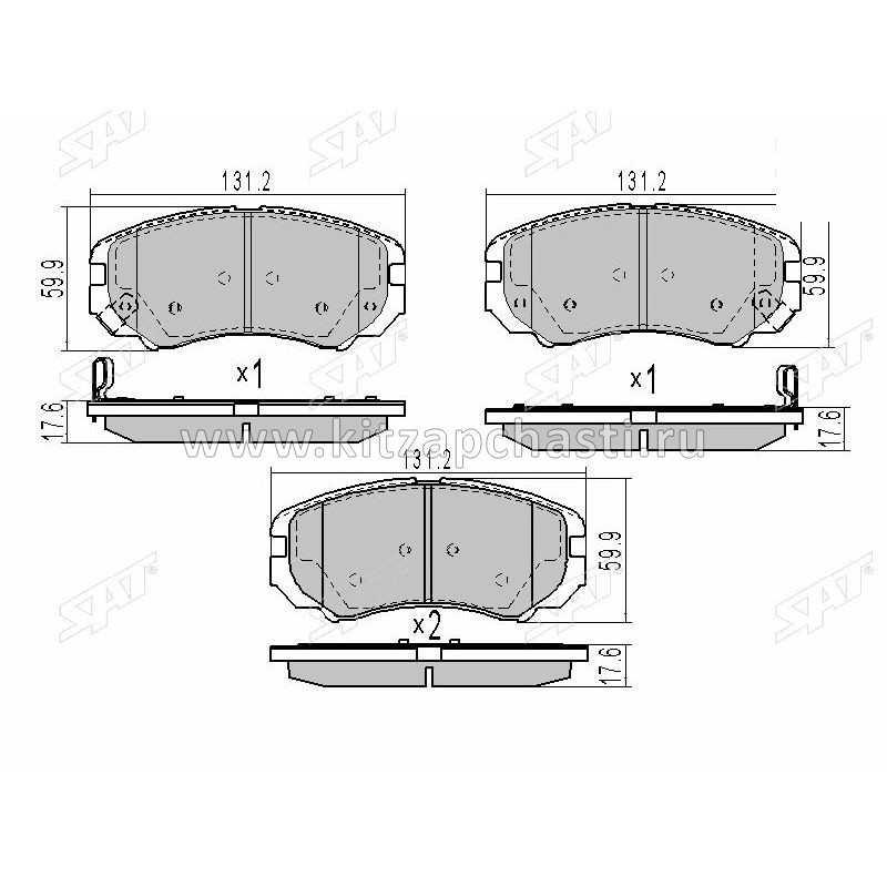 Колодки тормозные передние "Фирма Sat" EXEED LX ST-58101-1FE01